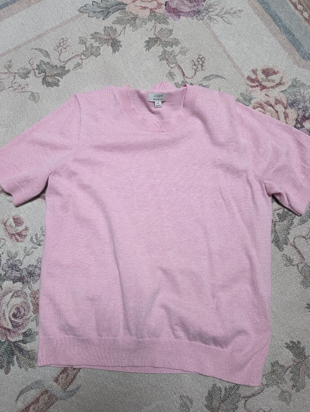 J. Crew Factory Soft Pink Short-Sleeve Sweater